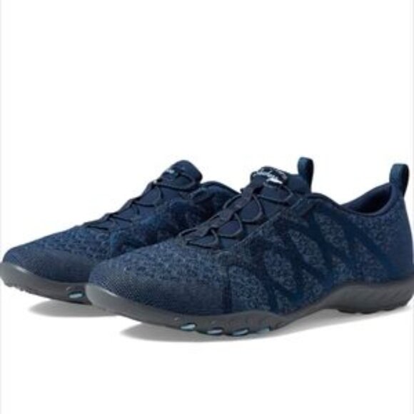 Skechers® Relaxed Fit Breathe Easy Infi-Knity Slip On Sneakers in Navy - Picture 12 of 16